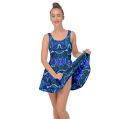 Abstract #8   I   Aqua Blues 6000 Inside Out Casual Dress