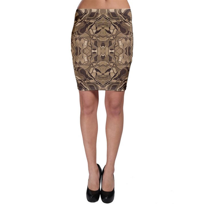 Abstract #8   I   Antiqued 6000 Bodycon Skirt