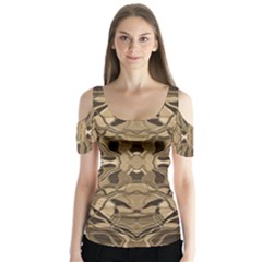 Abstract #8   I   Antiqued 6000 Butterfly Sleeve Cutout Tee 