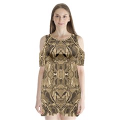 Abstract #8   I   Antiqued 6000 Shoulder Cutout Velvet One Piece