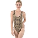 Abstract #8   I   Antiqued 6000 High Leg Strappy Swimsuit View1