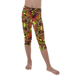 Abstract #8   I   Autumn 6000 Kids  Lightweight Velour Capri Leggings  by KesaliSkyeArt