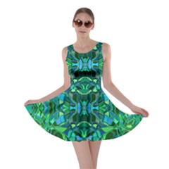 Abstract #8   I   Blues & Greens 6000 Skater Dress by KesaliSkyeArt