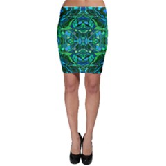 Abstract #8   I   Blues & Greens 6000 Bodycon Skirt by KesaliSkyeArt