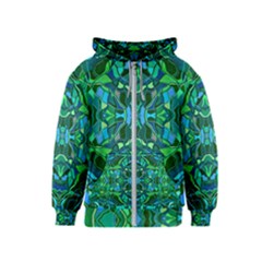 Abstract #8   I   Blues & Greens 6000 Kids  Zipper Hoodie