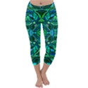 Abstract #8   I   Blues & Greens 6000 Capri Winter Leggings  View1