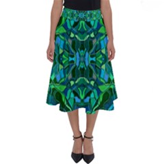 Abstract #8   I   Blues & Greens 6000 Perfect Length Midi Skirt