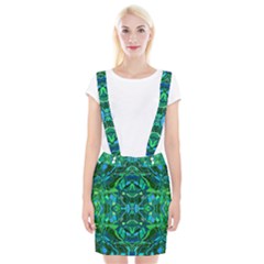 Abstract #8   I   Blues & Greens 6000 Braces Suspender Skirt by KesaliSkyeArt