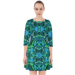 Abstract #8   I   Blues & Greens 6000 Smock Dress by KesaliSkyeArt