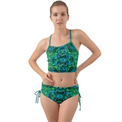 Abstract #8   I   Blues & Greens 6000 Mini Tank Bikini Set