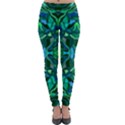 Abstract #8   I   Blues & Greens 6000 Lightweight Velour Leggings View1