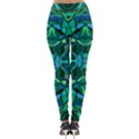 Abstract #8   I   Blues & Greens 6000 Lightweight Velour Leggings View2