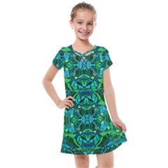 Abstract #8   I   Blues & Greens 6000 Kids  Cross Web Dress