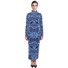 Abstract #8   I   Blues 6000 Turtleneck Maxi Dress