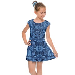 Abstract #8   I   Blues 6000 Kids  Cap Sleeve Dress