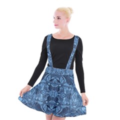 Abstract #8   I   Blues 6000 Suspender Skater Skirt by KesaliSkyeArt