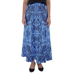 Abstract #8   I   Blues 6000 Flared Maxi Skirt by KesaliSkyeArt