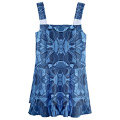 Abstract #8   I   Blues 6000 Kids  Layered Skirt Swimsuit by KesaliSkyeArt