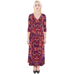 Abstract #8   I   Carmine 6000 Quarter Sleeve Wrap Maxi Dress