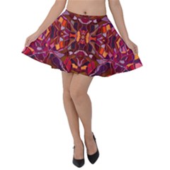 Abstract #8   I   Carmine 6000 Velvet Skater Skirt