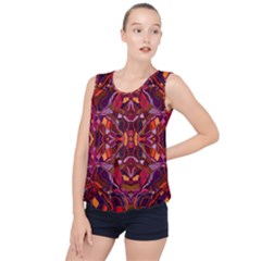 Abstract #8   I   Carmine 6000 Bubble Hem Chiffon Tank Top