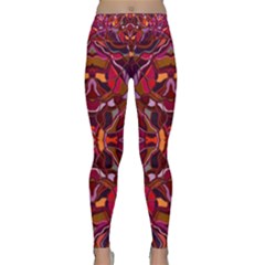 Abstract #8   I   Carmine 6000 Lightweight Velour Classic Yoga Leggings by KesaliSkyeArt