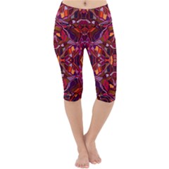 Abstract #8   I   Carmine 6000 Lightweight Velour Cropped Yoga Leggings