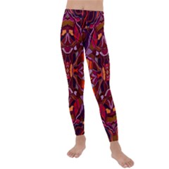 Abstract #8   I   Carmine 6000 Kids  Lightweight Velour Leggings by KesaliSkyeArt