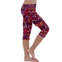 Abstract #8   I   Carmine 6000 Kids  Lightweight Velour Capri Leggings  View3