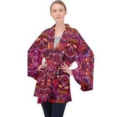 Abstract #8   I   Carmine 6000 Velvet Kimono Robe