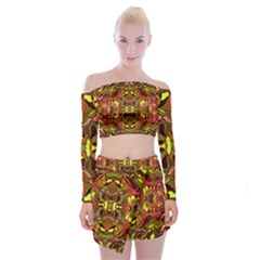 Abstract #8   I   Autumn 6000 Off Shoulder Top With Mini Skirt Set