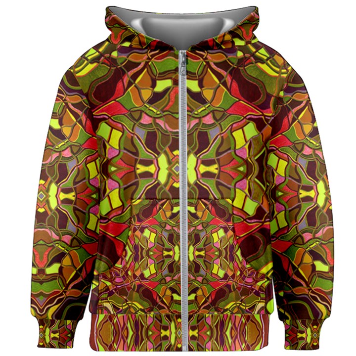 Abstract #8   I   Autumn 6000 Kids  Zipper Hoodie Without Drawstring