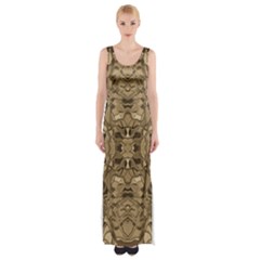 Abstract #8   Ii   Antiqued 6000 Maxi Thigh Split Dress by KesaliSkyeArt