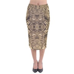 Abstract #8   Ii   Antiqued 6000 Velvet Midi Pencil Skirt by KesaliSkyeArt