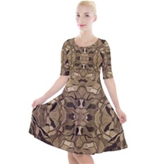 Abstract #8   Ii   Antiqued 6000 Quarter Sleeve A-line Dress by KesaliSkyeArt