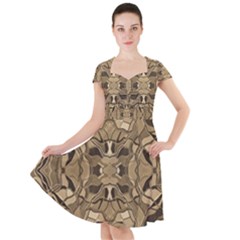 Abstract #8   Ii   Antiqued 6000 Cap Sleeve Midi Dress by KesaliSkyeArt