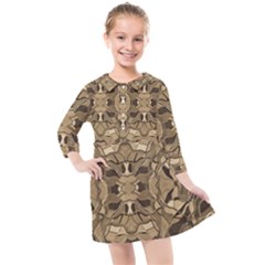 Abstract #8   Ii   Antiqued 6000 Kids  Quarter Sleeve Shirt Dress by KesaliSkyeArt