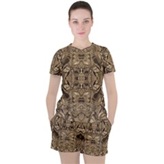 Abstract #8   Ii   Antiqued 6000 Women s Tee And Shorts Set