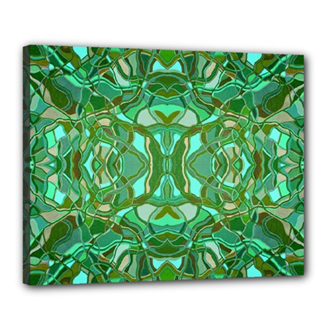 Abstract #8   Aqua Jungle 6000 Canvas 20  X 16  (stretched) by KesaliSkyeArt