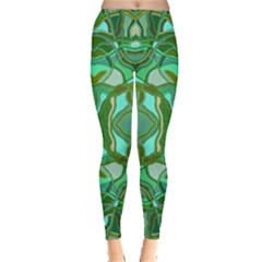 Abstract #8   Aqua Jungle 6000 Leggings  by KesaliSkyeArt