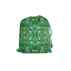 Abstract #8   Aqua Jungle 6000 Drawstring Pouch (medium)