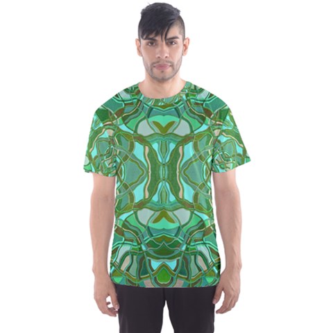 Abstract #8   Aqua Jungle 6000 Men s Sports Mesh Tee by KesaliSkyeArt