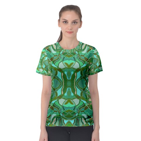 Abstract #8   Aqua Jungle 6000 Women s Sport Mesh Tee by KesaliSkyeArt