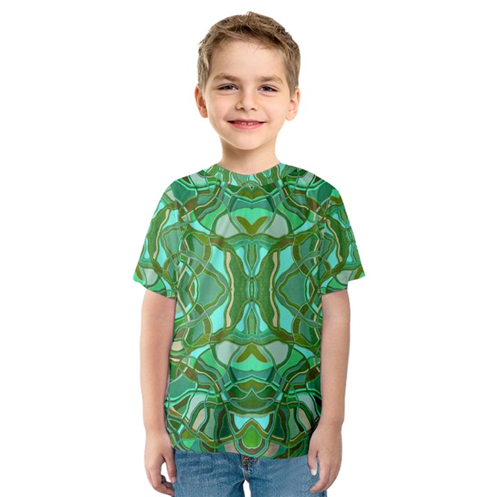 Abstract #8   Aqua Jungle 6000 Kids  Sport Mesh Tee