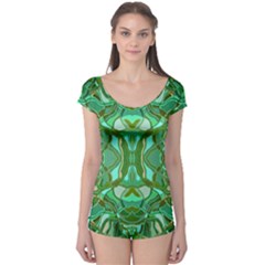 Abstract #8   Aqua Jungle 6000 Boyleg Leotard  by KesaliSkyeArt