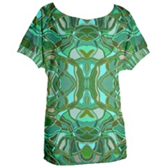 Abstract #8   Aqua Jungle 6000 Women s Oversized Tee by KesaliSkyeArt