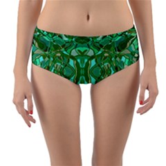 Abstract #8   Aqua Jungle 6000 Reversible Mid-waist Bikini Bottoms by KesaliSkyeArt