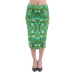 Abstract #8   Aqua Jungle 6000 Midi Pencil Skirt by KesaliSkyeArt