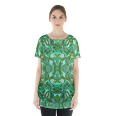 Abstract #8   Aqua Jungle 6000 Skirt Hem Sports Top by KesaliSkyeArt