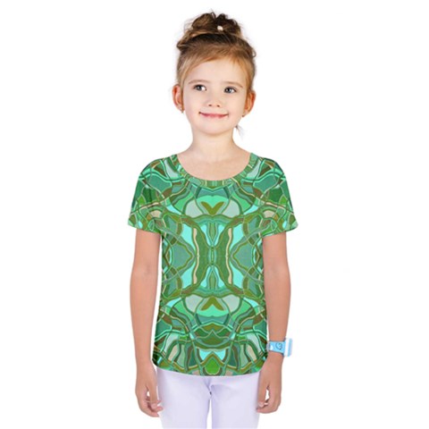 Abstract #8   Aqua Jungle 6000 Kids  One Piece Tee by KesaliSkyeArt